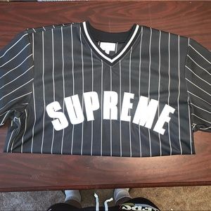 Supreme Pinstripe Baseball Jersey